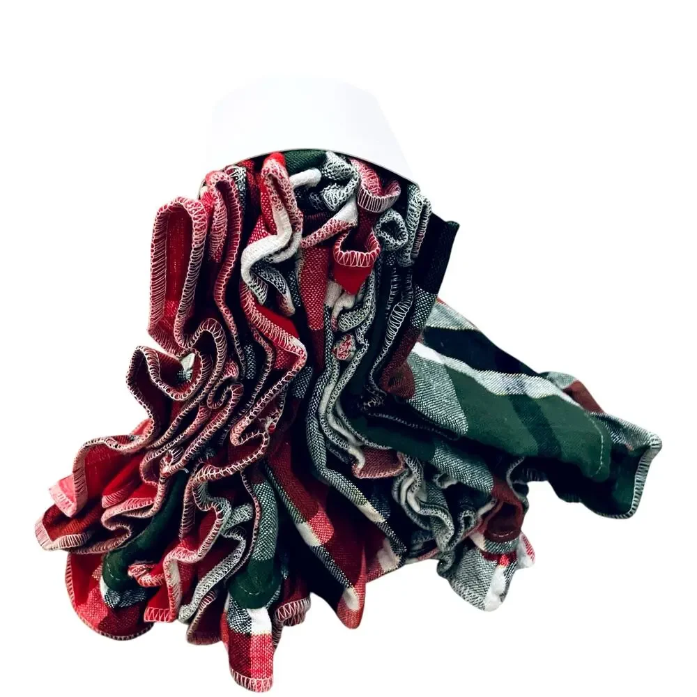 RACHEL ASHWELL Farmhouse Set 6 Christmas Plaid Cloth Napkins Red Green Gold NWT